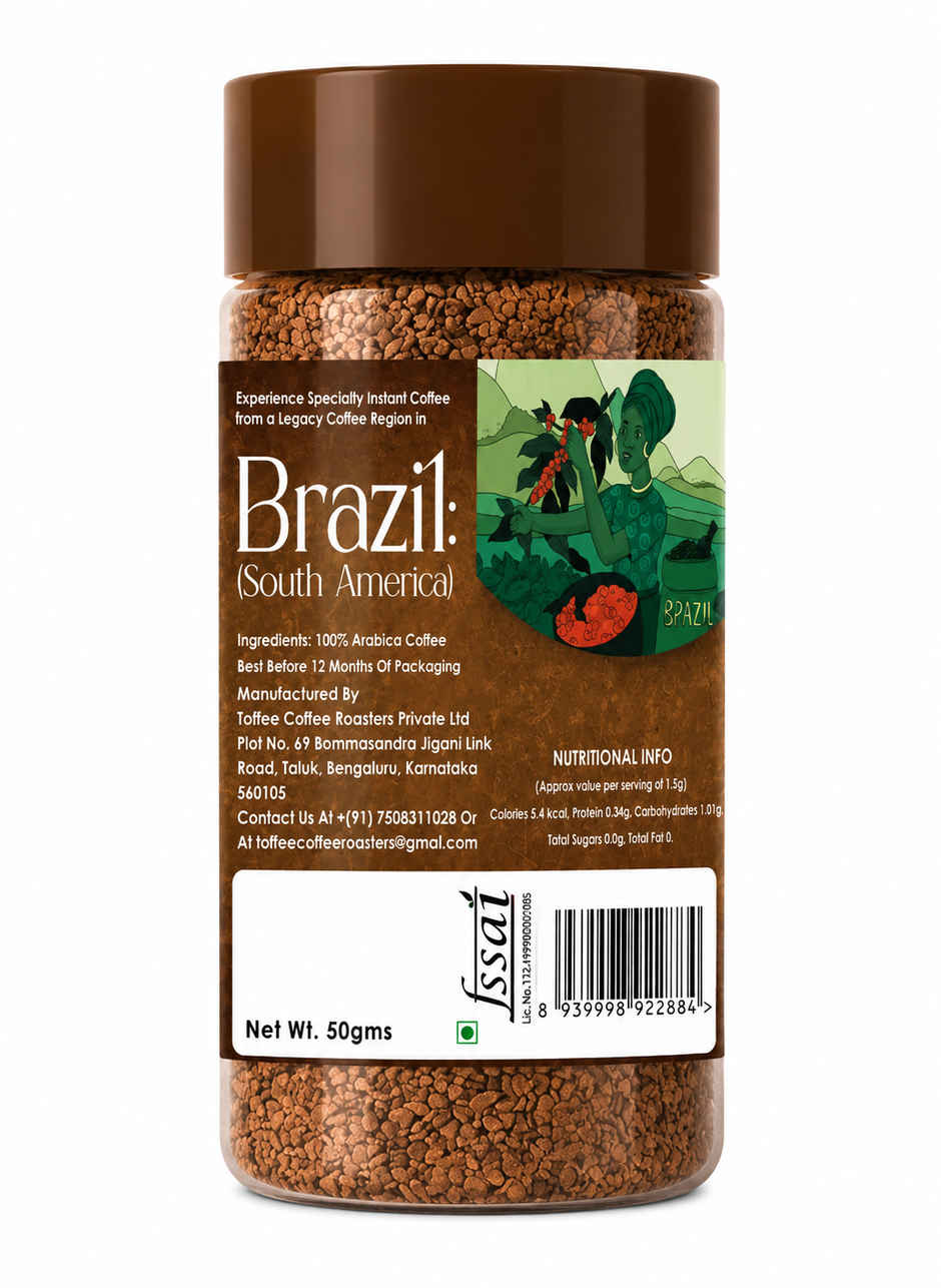 Toffee Brazil Speciality Coffee Roasters Organic Instant Coffee