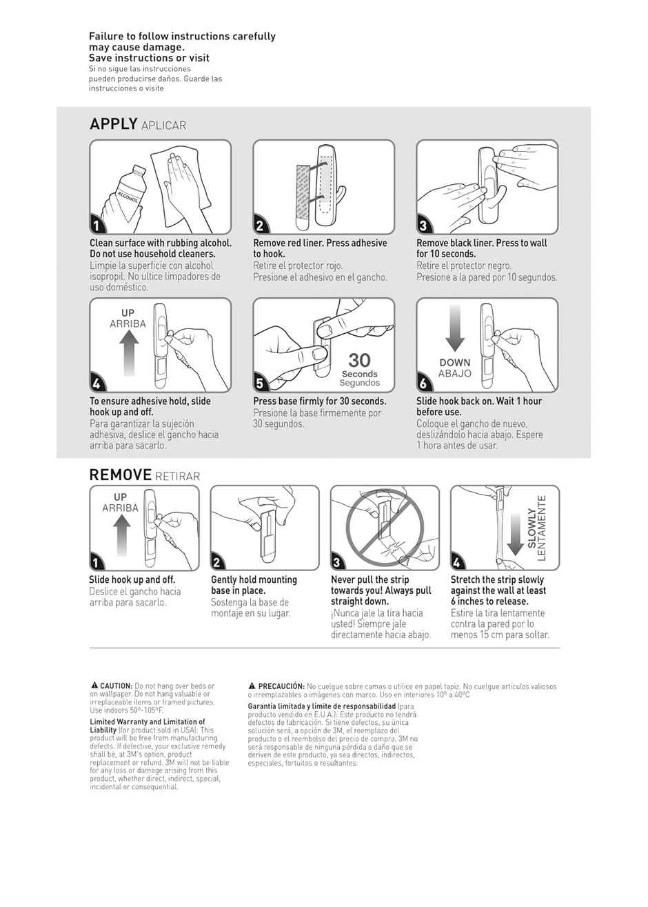 Command Adhesive Damage Free Small Hooks | Holds 450 gm | 2 Hooks | 4 Strips Combo