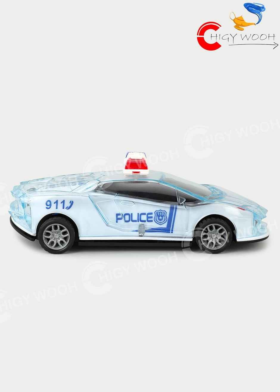 Chigy Wooh Police Car with Lights, Push & Go Powered, Siren Sound Vehicle for Kids