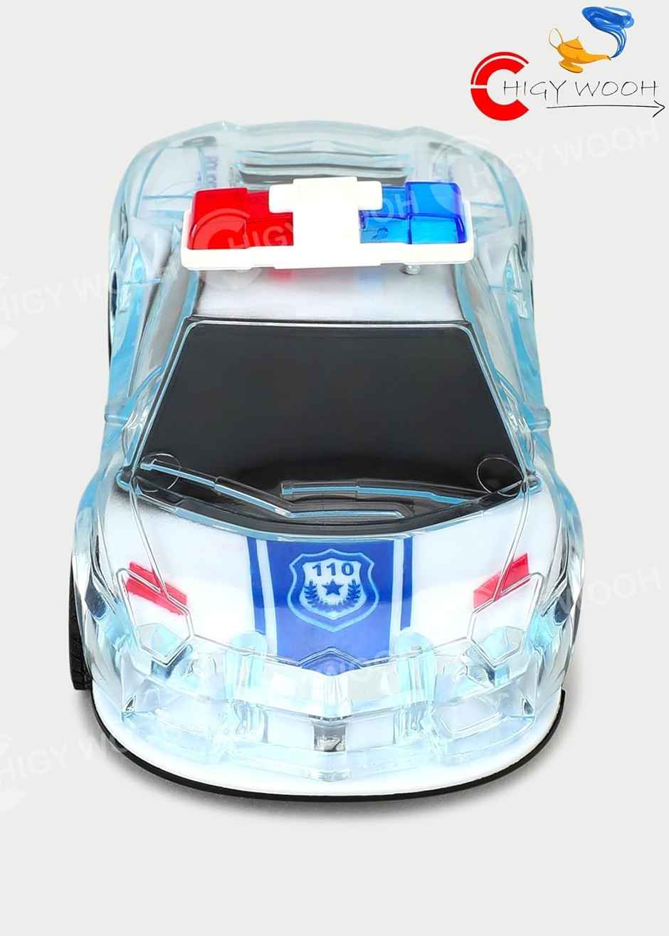 Chigy Wooh Police Car with Lights, Push & Go Powered, Siren Sound Vehicle for Kids