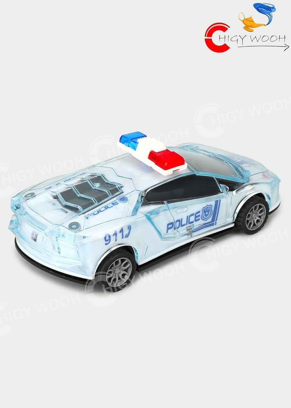 Chigy Wooh Police Car with Lights, Push & Go Powered, Siren Sound Vehicle for Kids