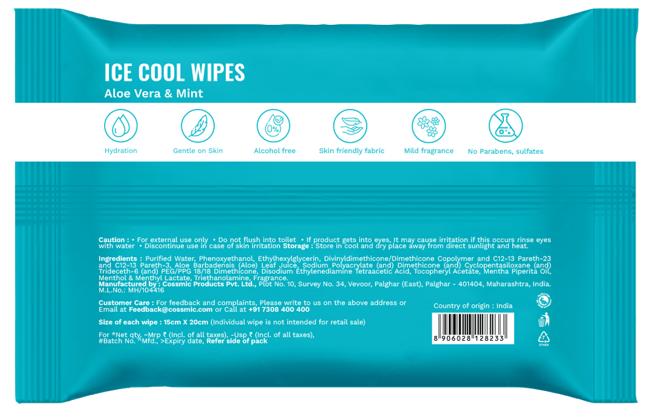 OVI Aloe Vera & Mint Ice Cool Wipes - 30 Pulls