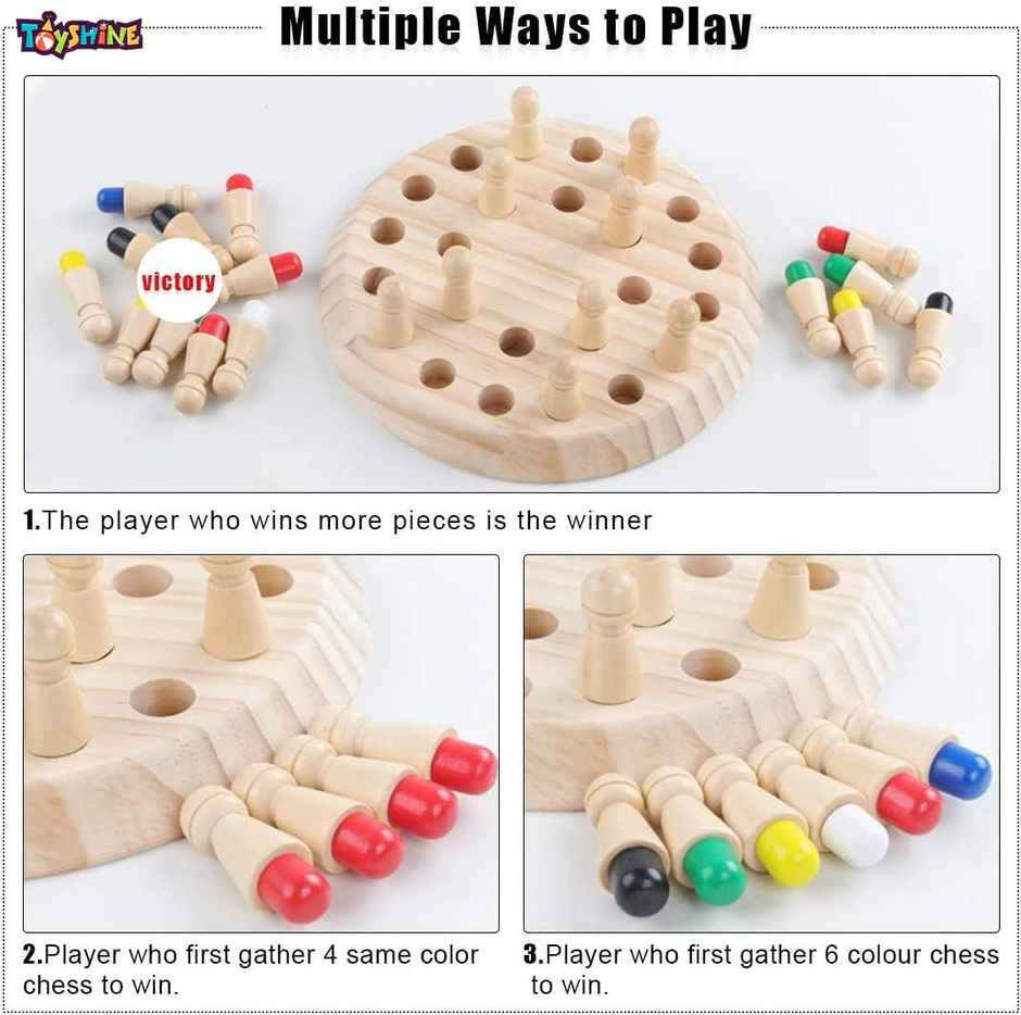 Toyshine Wooden Memory Match Stick Chess Game Set Board Game For Boys And Girls Age 3 And Up, Kids
