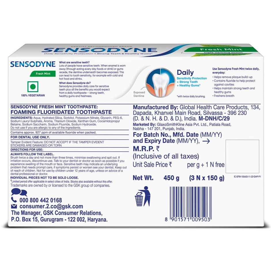 Sensodyne Fresh Mint Sensitive Toothpaste