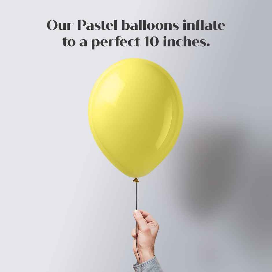 Just Party Lemon Pastel Balloons - Pack Of 25 For Birthday Party Decoration