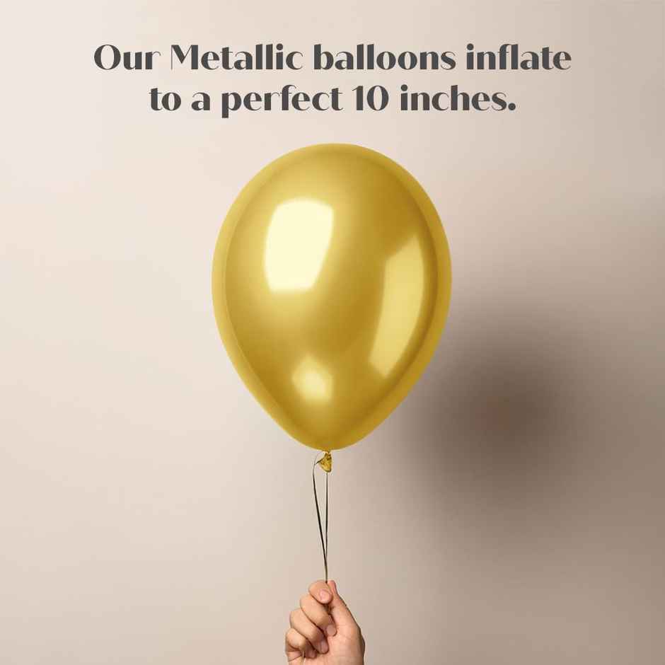 Just Party Gold Metallic Balloons - Pack Of 25 For Birthday Party Decoration