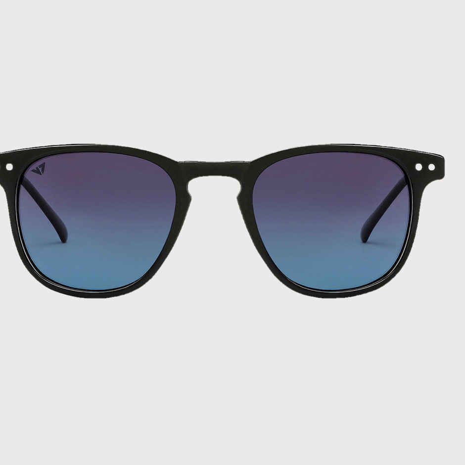 Vincent Chase By Lenskart Unisex Solid Plastic Round Sunglasses | Blue and Black - S