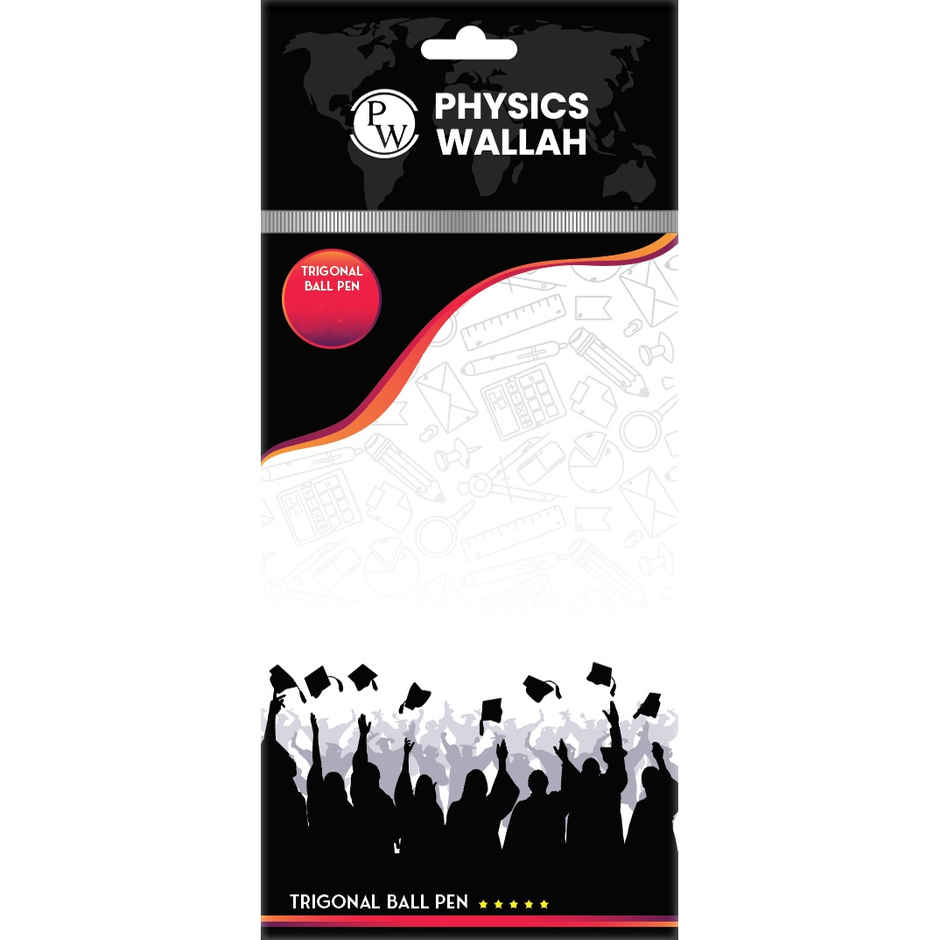 Physics Wallah Trigonal Ball Pen Pack of 5( Black Body Blue Ink)