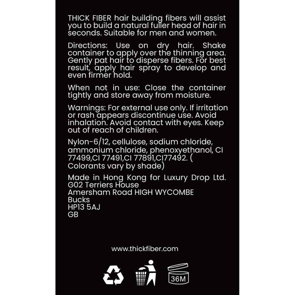 Thick Fiber Black For Thin Or Bald Spots Men And Women