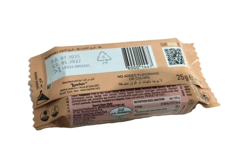 Loacker Sandwich Hazelnut Wafers Italy