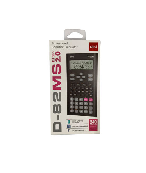 Deli ED-82MS -12 Digit Calculator, Dual Power, Scientific Calculator, Grey