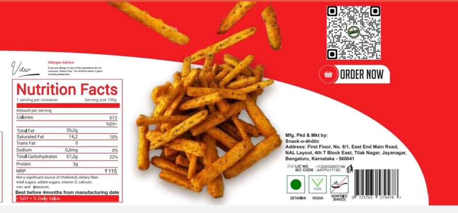 Snack-o-aholic Peri Peri Baked French Fries