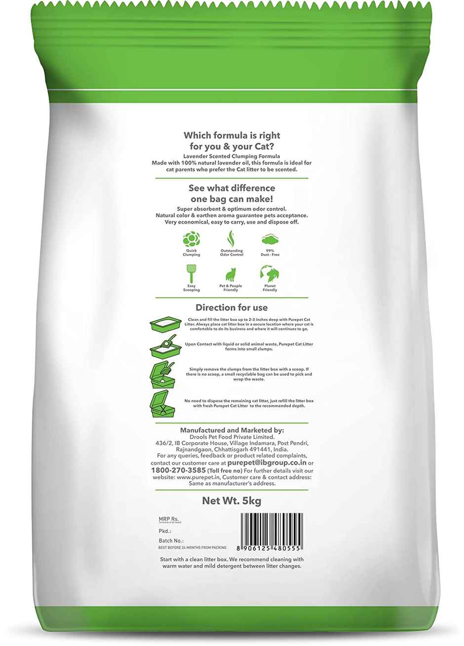 Purepet Clumping Lavender Fragrance Pet Cat Litter (For Multiple Cats)