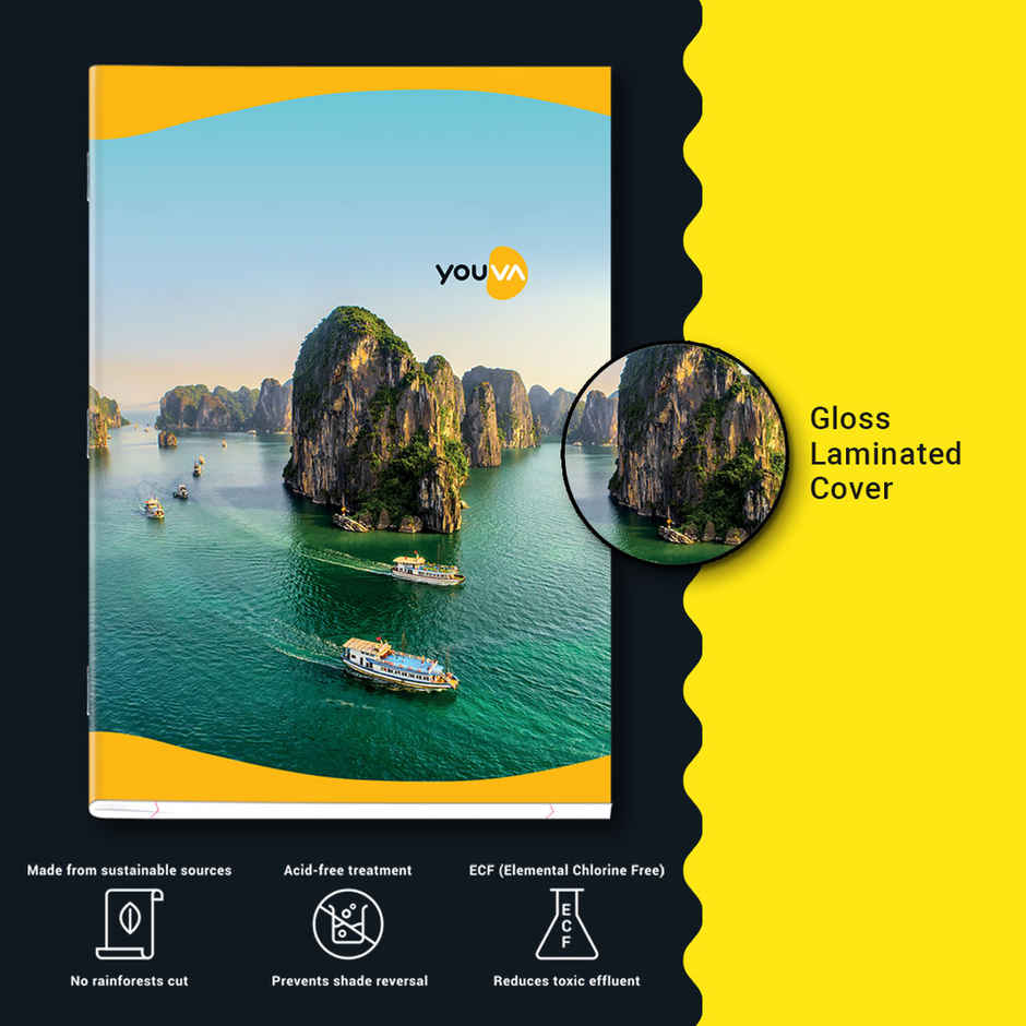 Navneet Youva Soft Bound Single Line Long Notebook 172 Pages, 21 cm x 29.7 cm