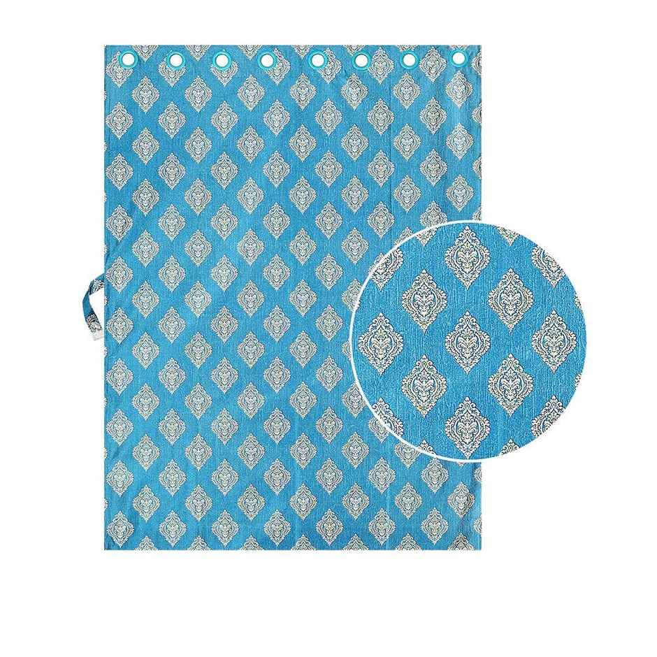 Antzco Blue Window Curtain Crazy Print 5 ft x 4 ft | Pack of 2 | WC04
