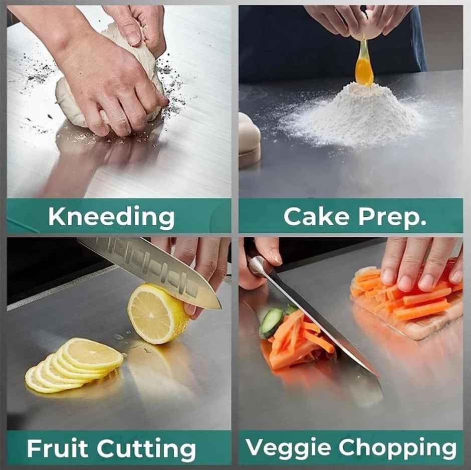 2Mech Stainless Steel Chopping Board Vegetable | Fruit Cutting | Kneeding