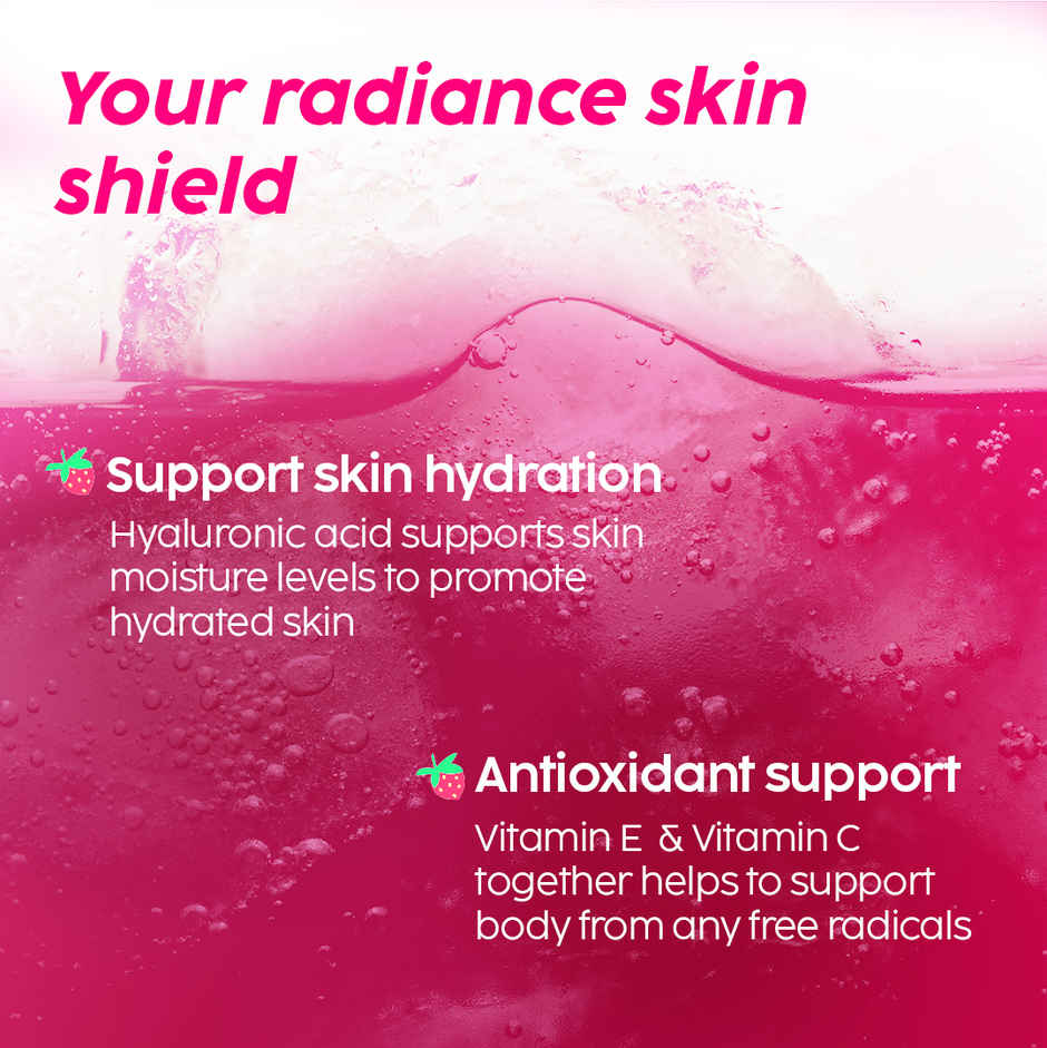 Plix Bubbly Strawberry Flavour Effervescent Tablets for Glowy Skin (L-Glutathione)