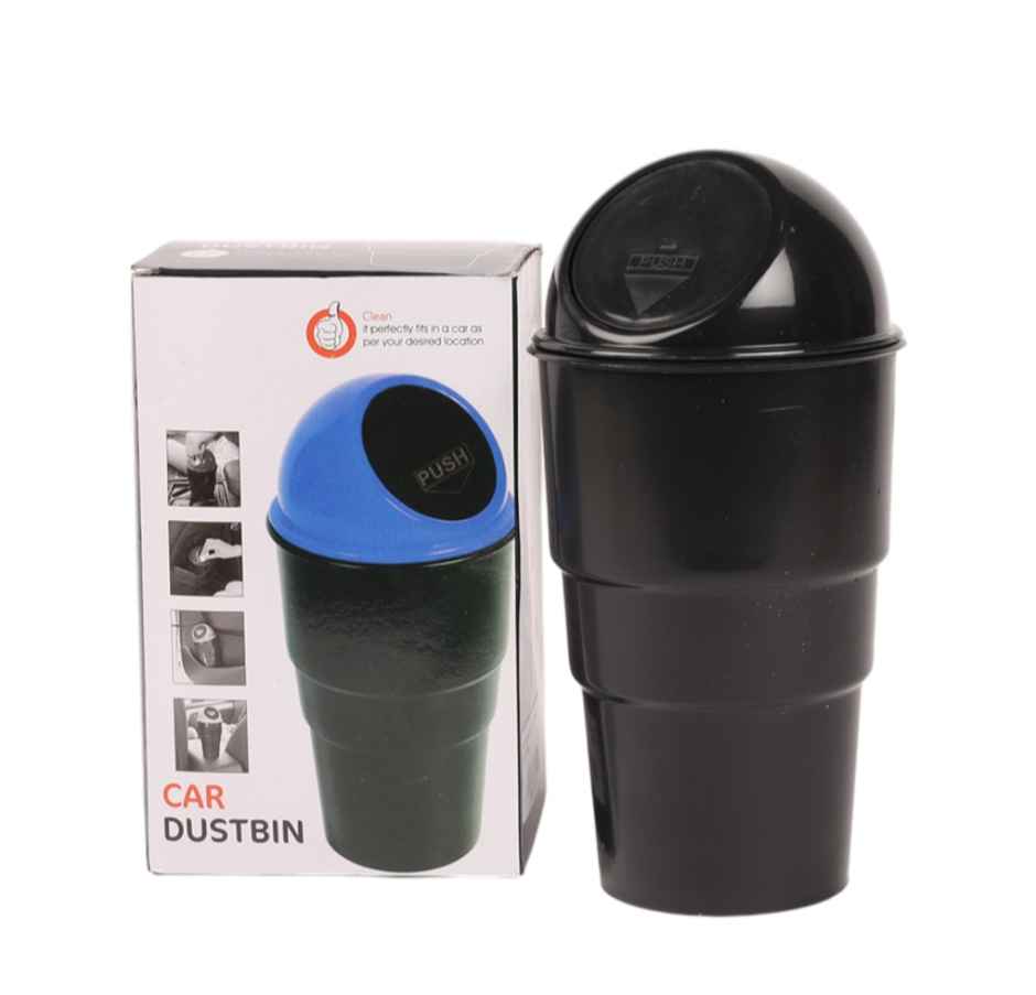 Motorzee Plastic Car dustbin Black Car Trash Bin Car Trash Can