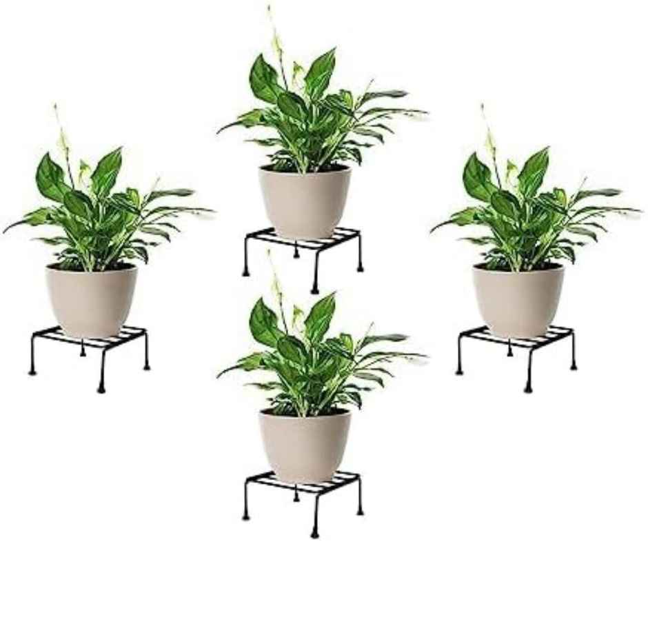 Homeharmony Metal Planters | Square Shaped | Black | For Planter Indoor and Outdoor