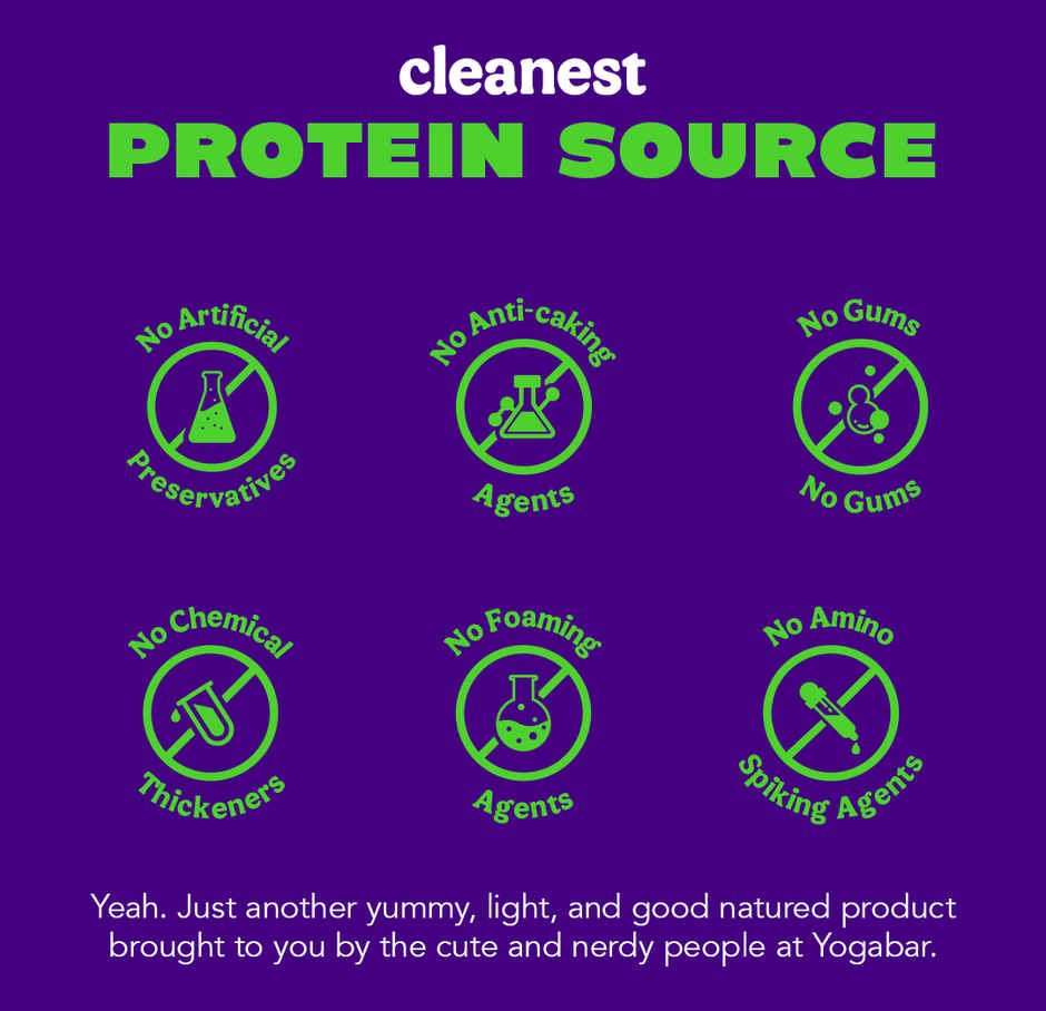 Yogabar Whey Protein Powder, Dark Chocolate, Monk Fruit & Dates, 25g Protein/Serve