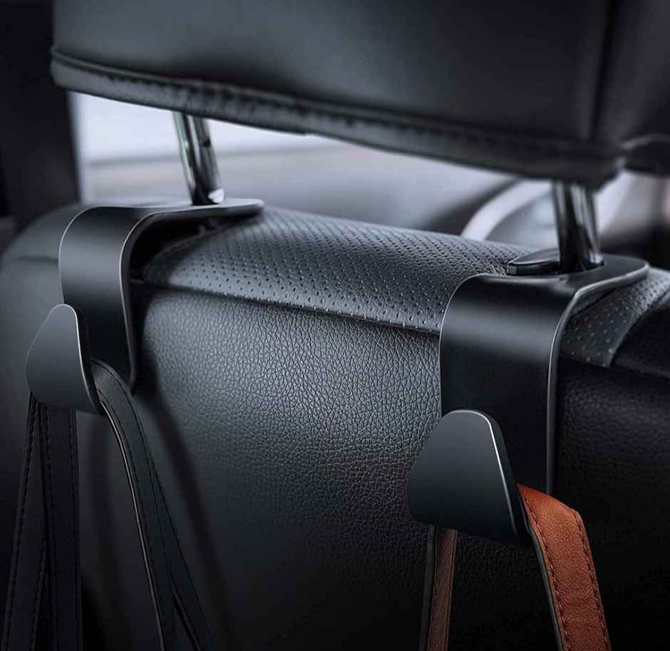 Motorzee Car Seat Headrest Hook Hanger Storage Organizer Universal Vehicle Car S Type | Black