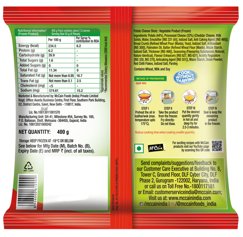 McCain Potato Cheese Shotz | Party Snack