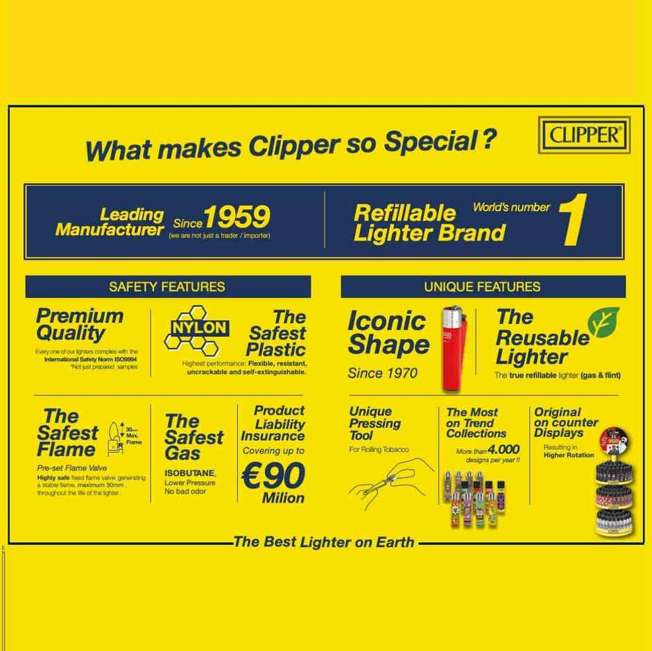 Clipper Lighters CP-11 | Refillable & Reflintable | Premium Quality | Assorted
