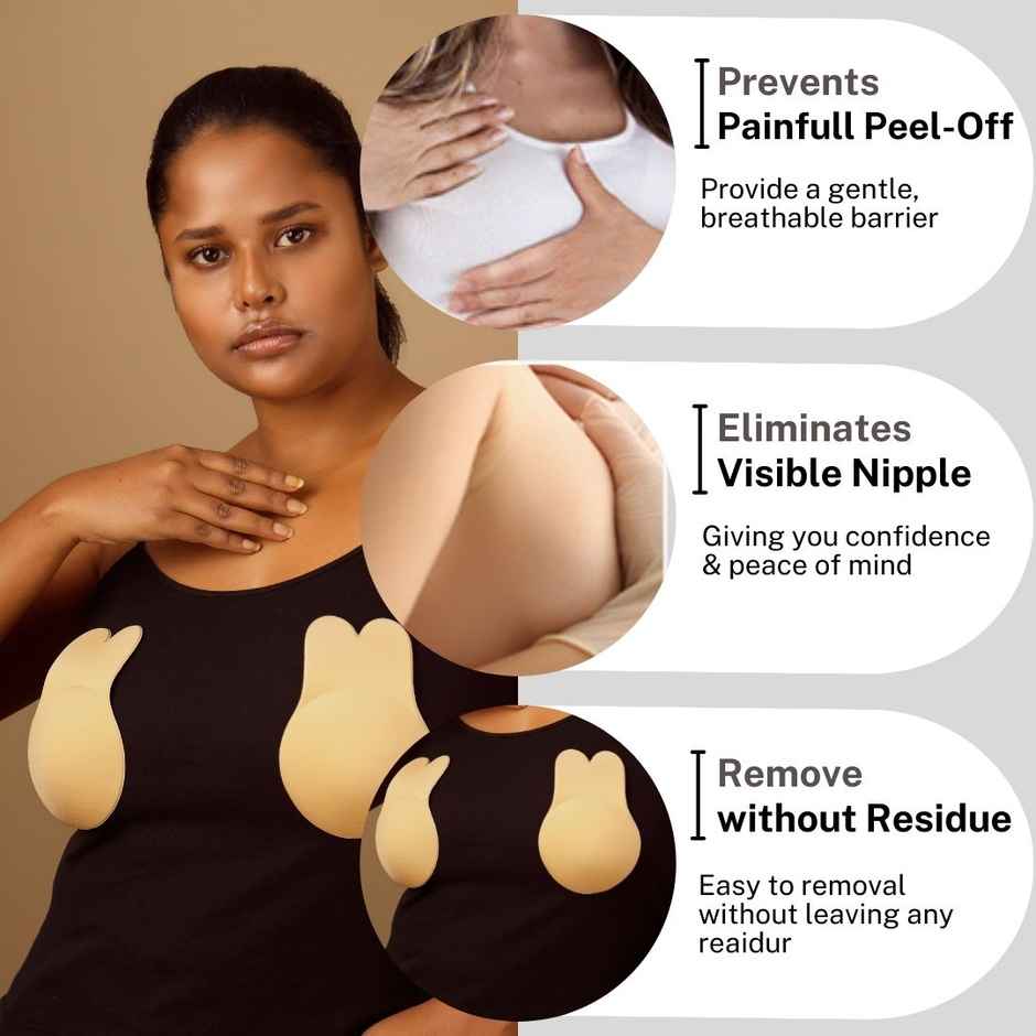 House Of Beauty Reusable Rabbit Breast Lift Ups For Coverage(Body Tape) & Lift For D Cups Xl Large