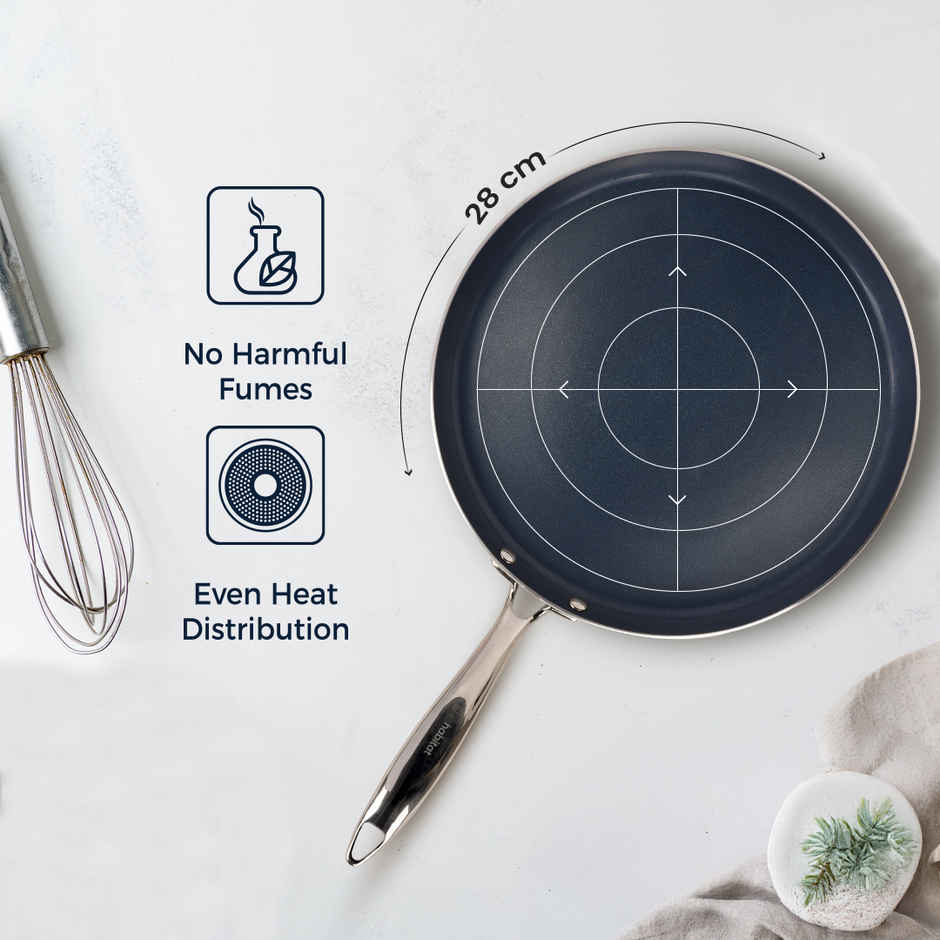 Habitat Ceramic Tawa With Ss Handle Xtreme Coating 28 Cm