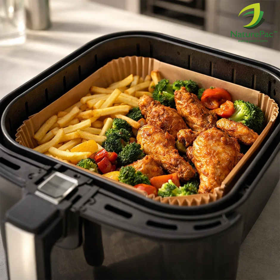 Naturepac AirFryer Paper Liners Square 6 inch