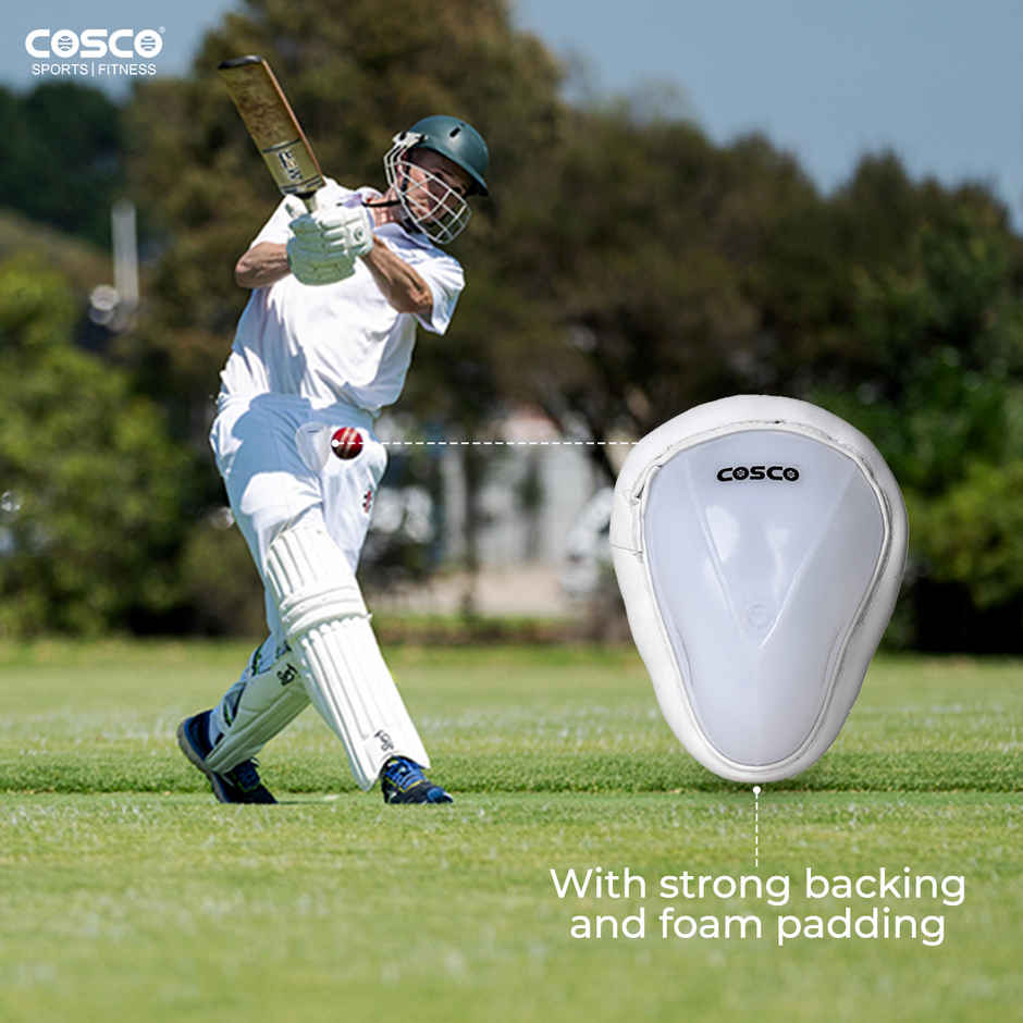 Cosco Cricket Abdomen Guard | Adults (12+) Years | White | Large