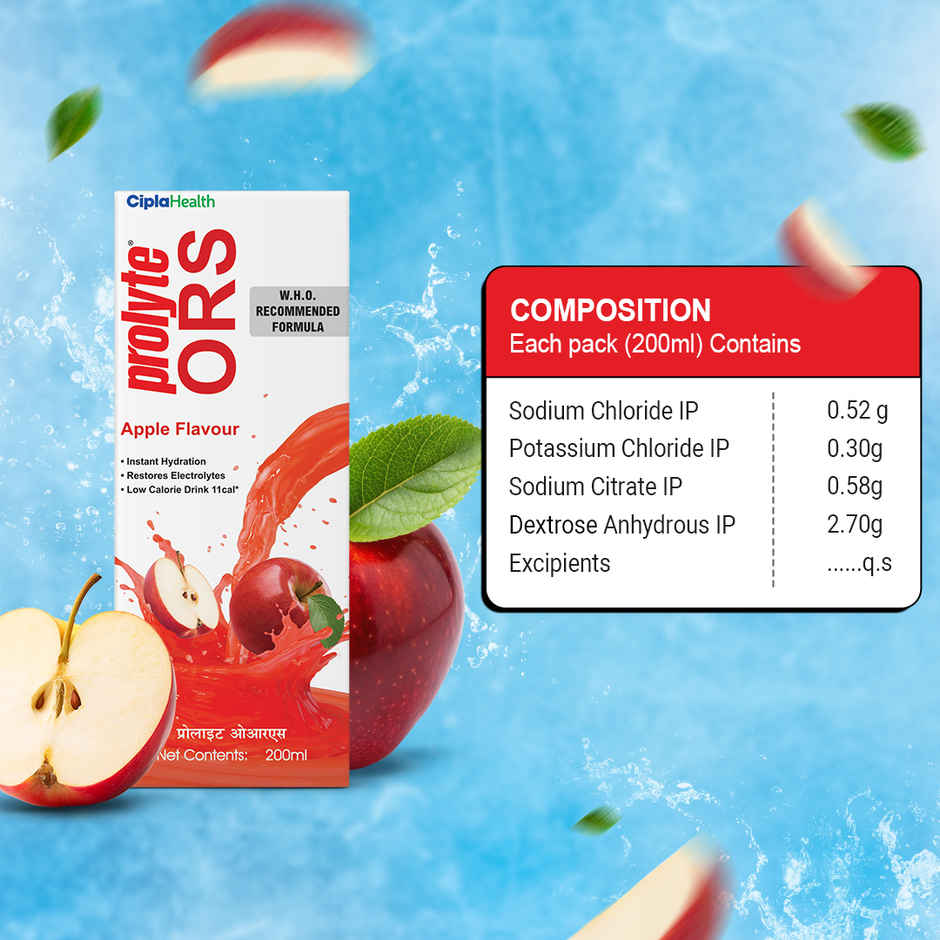 Cipla Prolyte (ORS) Apple Flavour Liquid