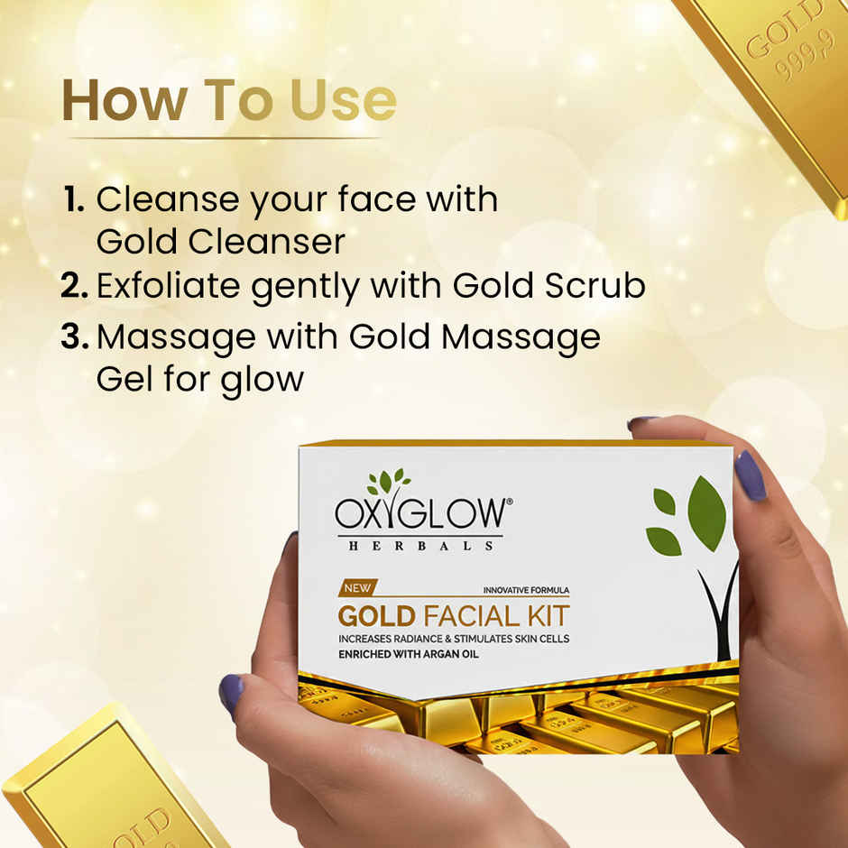 Oxyglow Herbals Gold Facial Kit | Increase Radiance & Stimulate Skin Cell