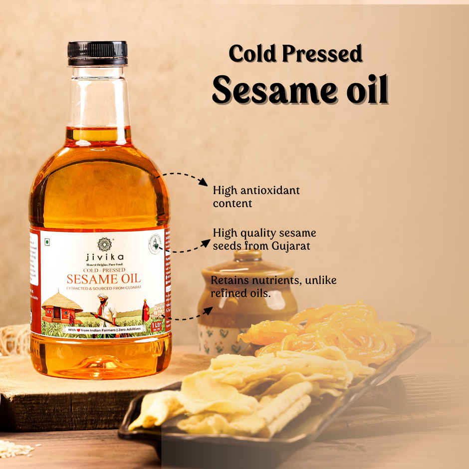 Jivika Natural Sesame (Til-Gingelly) Cold Pressed Oil | Healthy Cooking Oil