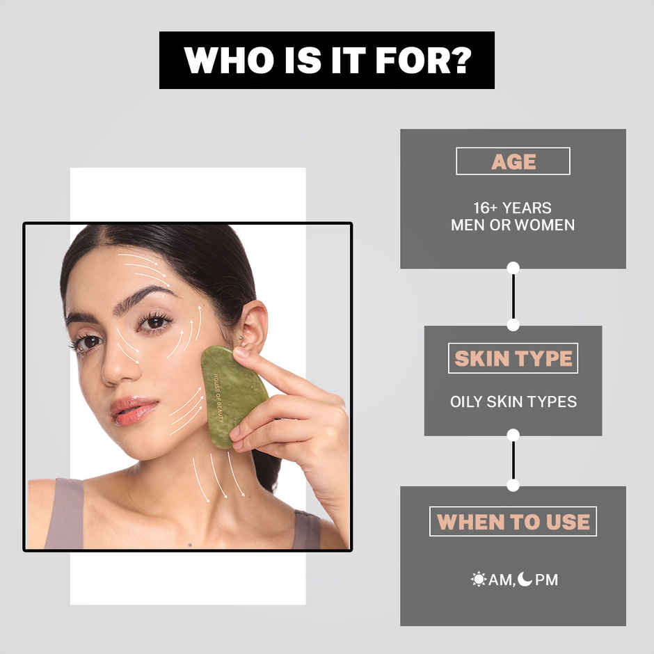 House of Beauty Jade Guasha Facetool for double chin, sculpting jawline & contouring face (1Pc)