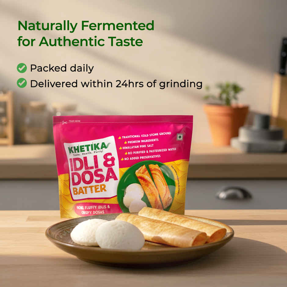 Khetika Fresh Idli Dosa Batter (500g) & Khetika Coconut Chutney (120g) Combo