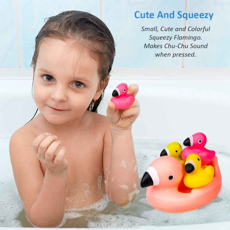 Ratna's Squeezy Bath Buddies Flamingo 3 Pcs | Assorted