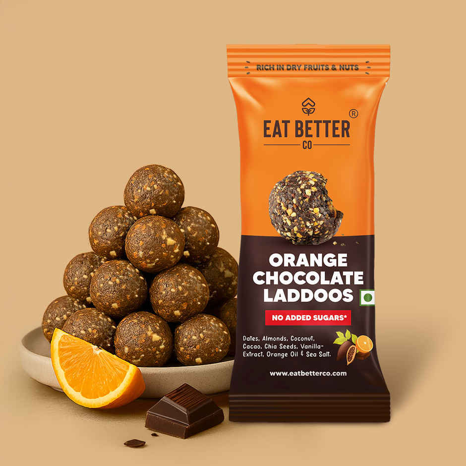 Eat Better Co Orange & Chocolate Laddoos | No Added Sugar | High Protein, Truly Natural