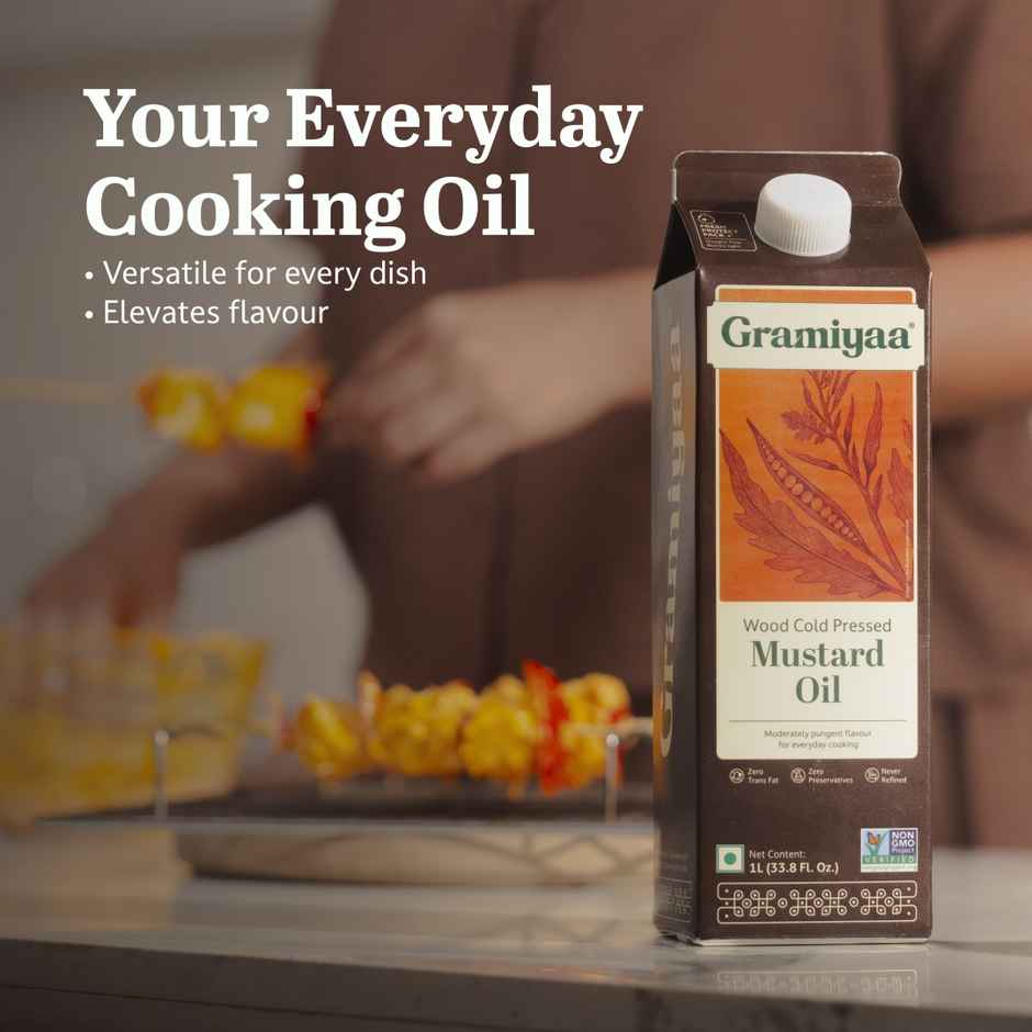 Gramiyaa Mustard (Sarson) Wood Cold Pressed Oil | Healthy Cooking Oil