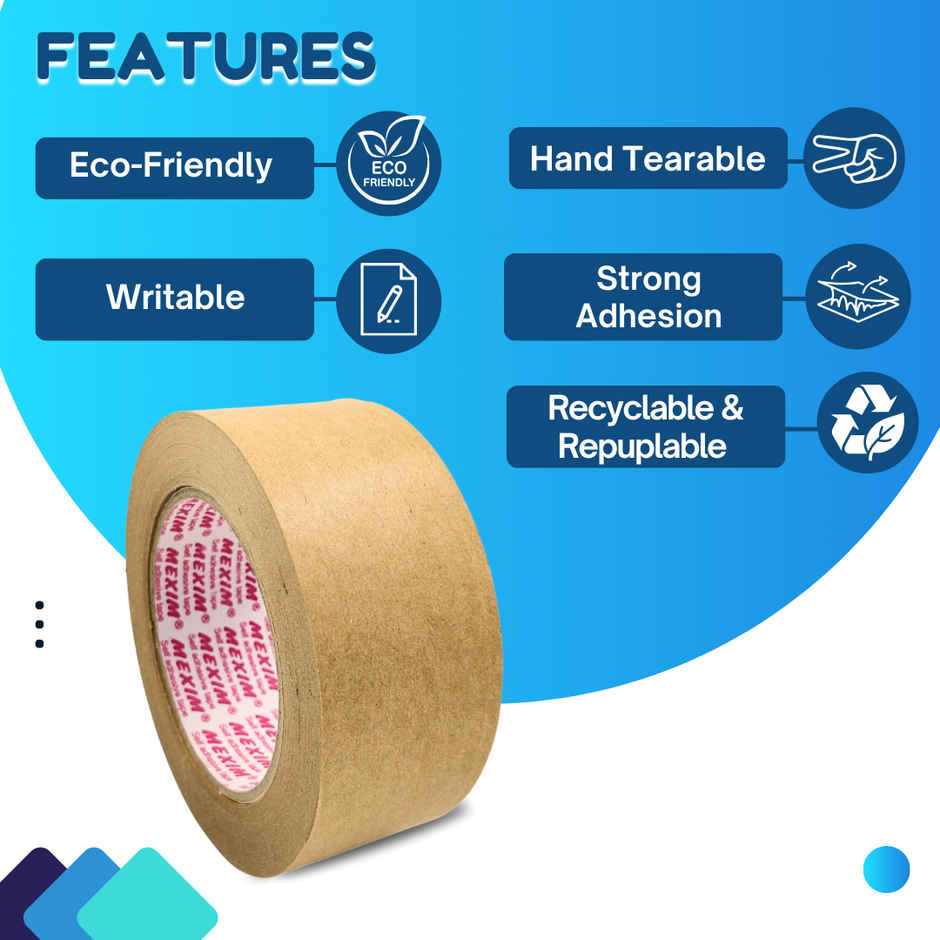 ABK Brown Self Adhesive Kraft Paper Tapes 48 mm x 50 meters - Pack of 2