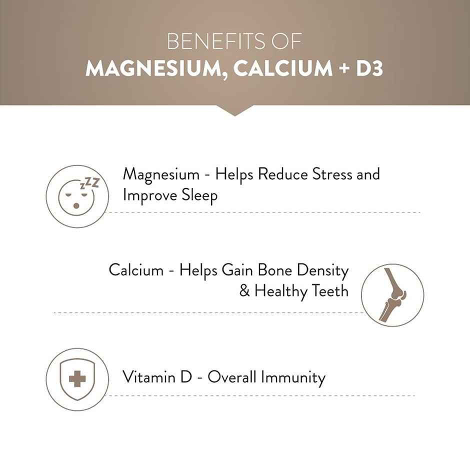 Swisse Magnesium, Calcium+D3 Supports Muscle Function, Energy & Bone Health - 60 Tablets