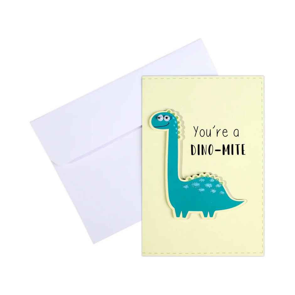 Itsy Bitsy Greeting Card & Envelope Youre a Dino-mite 4 x 6 Inch 2 Pc Pb Lb