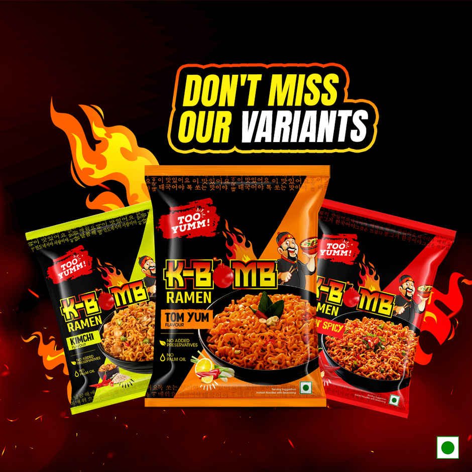 Too Yumm K-Bomb Tom Yum,Too Yumm K-Bomb Mi Goreng,Too Yumm K-Bomb Hot n Spicy Instant Noodles Combo
