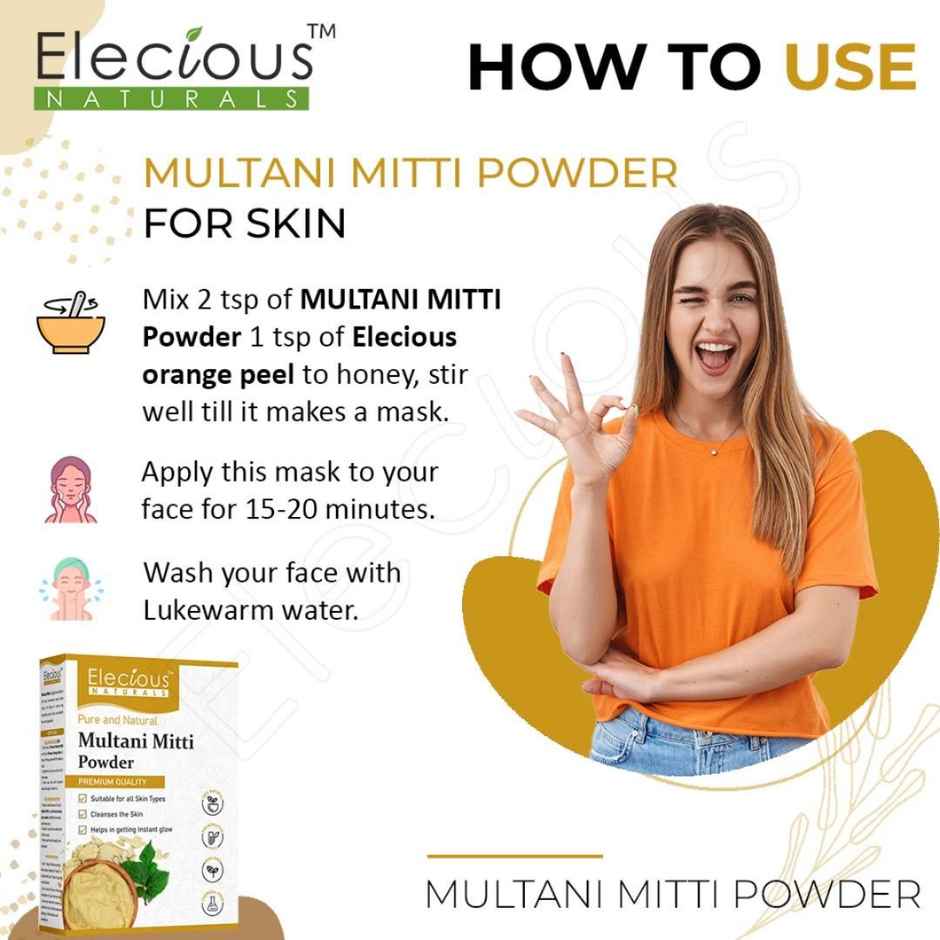 Elecious Multani Mitti Powder For Skin And Hair