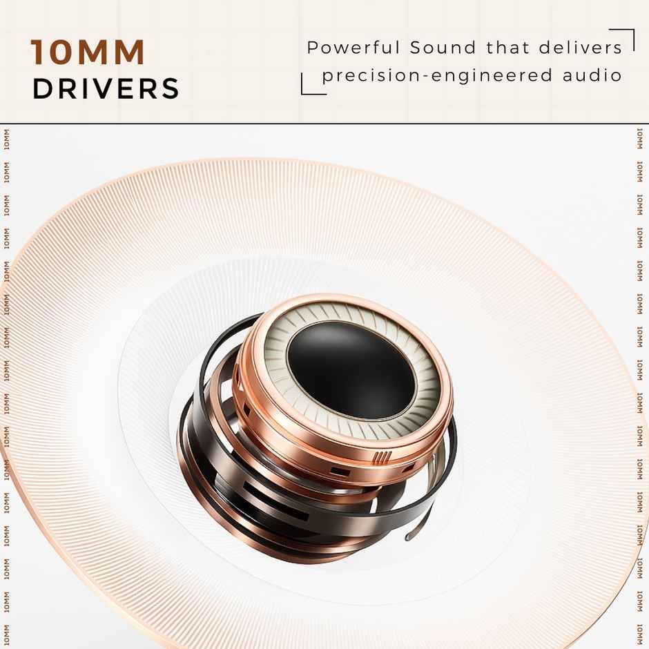 Leaf Buds X334 True Wireless in Ear Earbuds AI Sound App, 40H Playtime, Quad Mic with ENC, Espresso