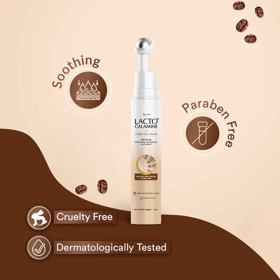 Lacto Calamine Under Eye Cream For Dark Circles, Fine Lines & Puffy Eyes Enriched With Coffee
