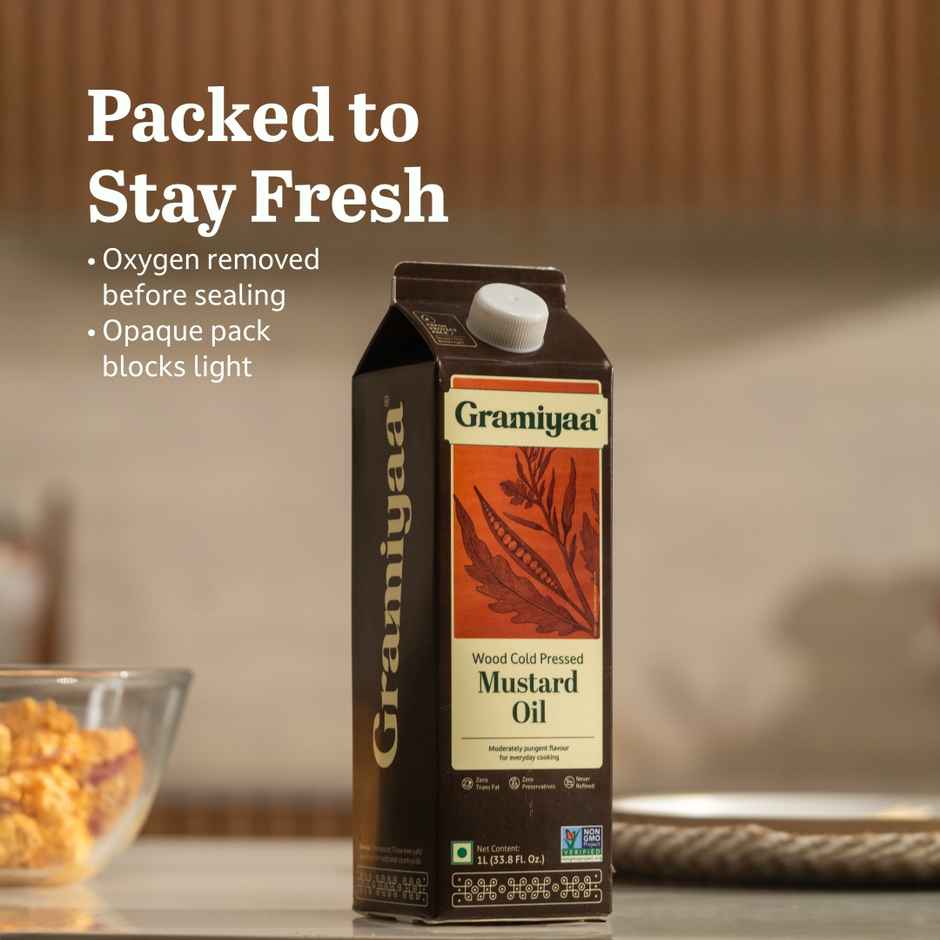 Gramiyaa Mustard (Sarson) Wood Cold Pressed Oil | Healthy Cooking Oil