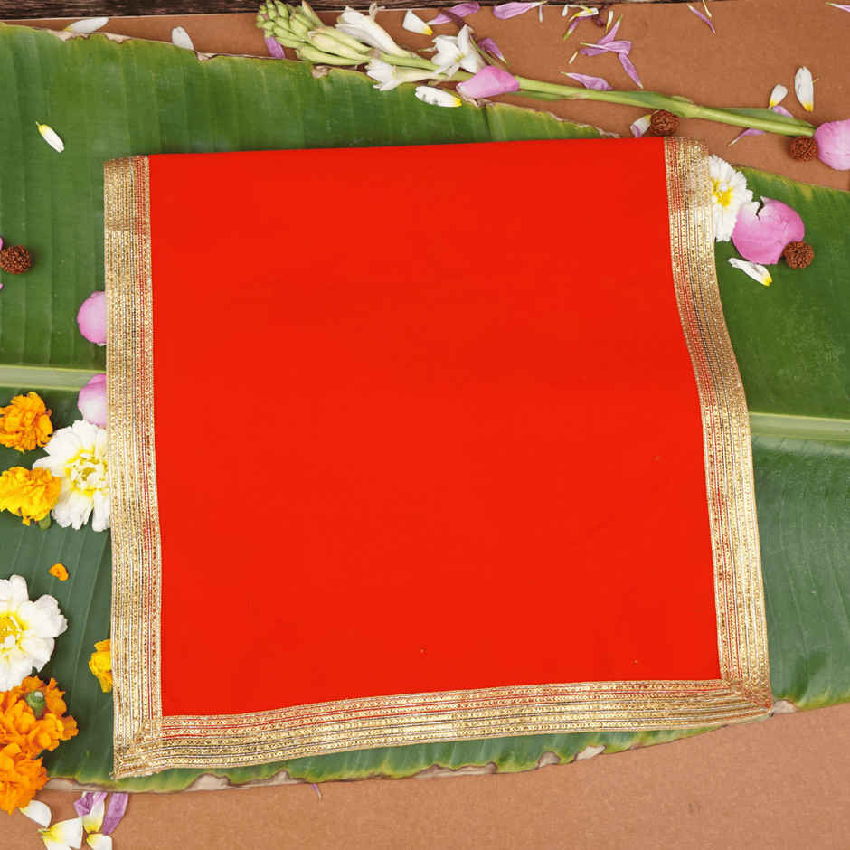 Red Velvet Puja Aasan | 71 x 35 cm | ServDharm
