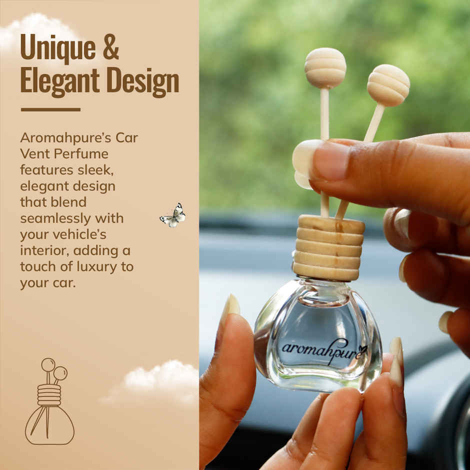 Aromahpure Car Perfume Vent Clip with Reed Stick | Sandalwood Fragrance | Last upto 30 days