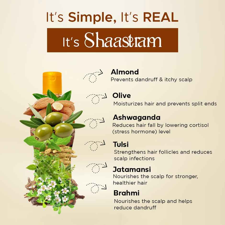Shaastram Olive & Almond Ayurvedic anti dandruff hair oil